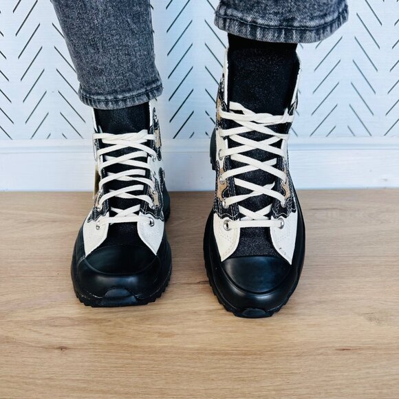 ⭐Rare Converse Run Star Hike Hi Women Shoes Sz 6.5 Leopard Platform Gold 172036C - Picture 6 of 12